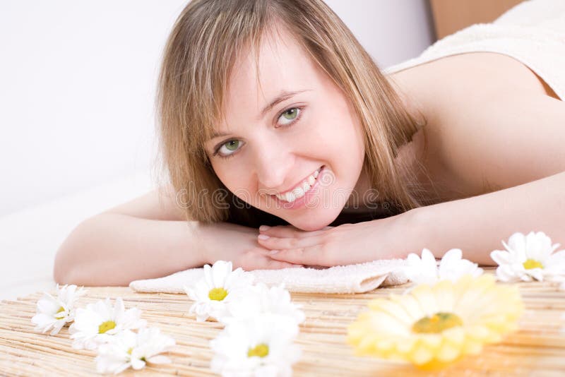 Woman taking spa treatment royalty free stock image