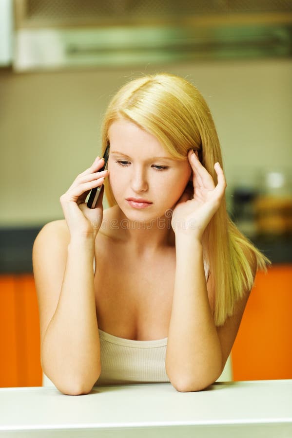 Woman talking on the phone royalty free stock photography Woman talking on the phone royalty free stock photography