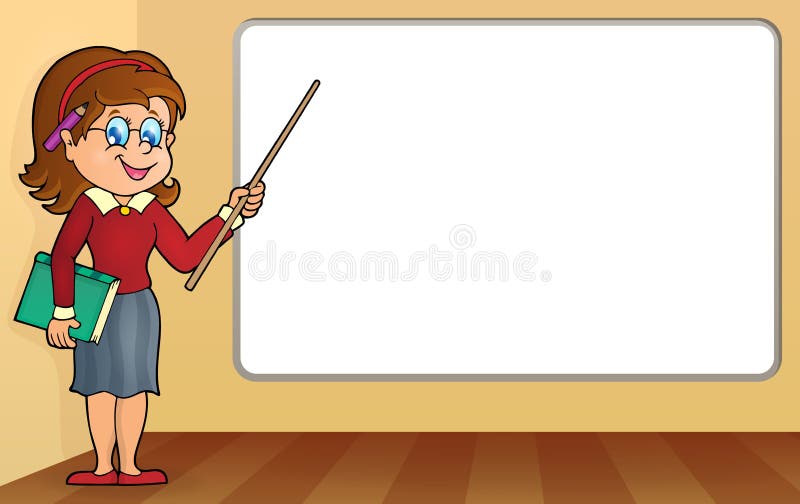 Woman Teacher Standing by Whiteboard Stock Vector Illustration of