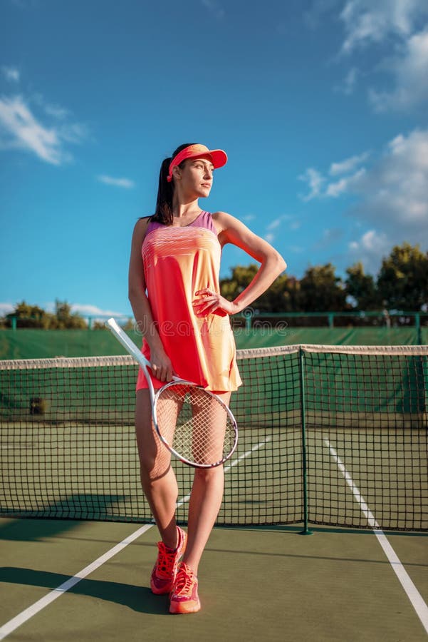 Premium Photo  Woman back tennis game and beauty in outdoor