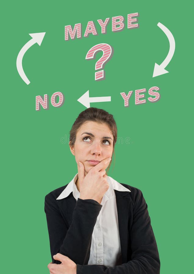 Yes No Maybe Text with Arrows Graphic on Grey Background Stock Photo ...