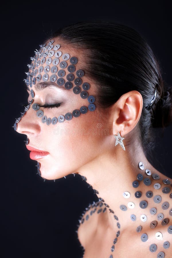 Woman in thumbtack stock image. Image of thumbtack, push 11885731