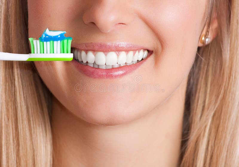 Woman with toothbrush