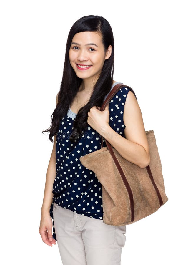 Woman with tote bag stock photo. Image of luxury, happy - 42268386