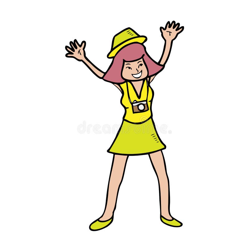 Woman tourist vector illustration