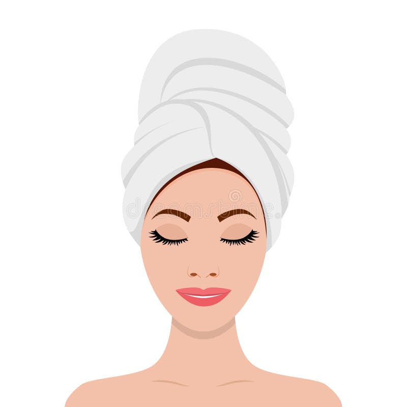 Woman With A Towel On Her Head Stock Vector - Illustration of ...