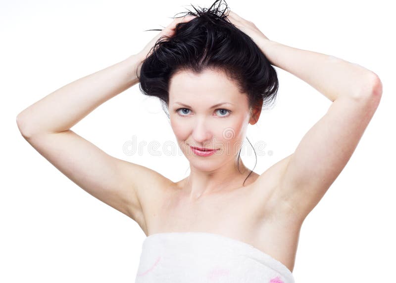 Woman in a Towel after Shower Stock Image Image of beautiful 19300135