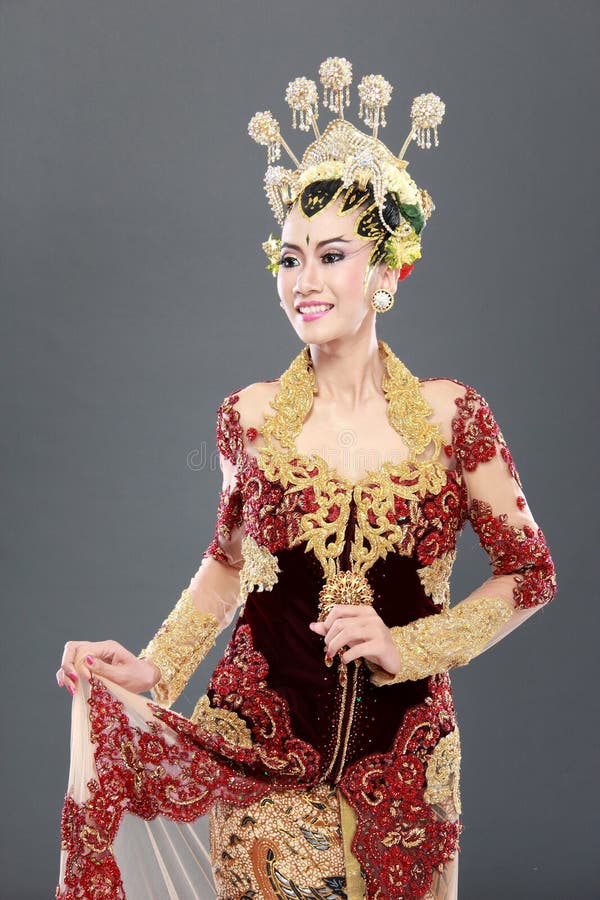 Woman traditional wedding dress of java royalty free stock image