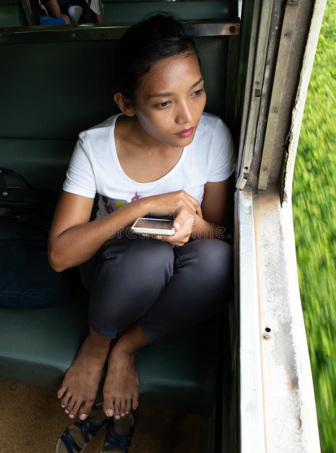A woman in train royalty free stock images A woman in train royalty free stock images