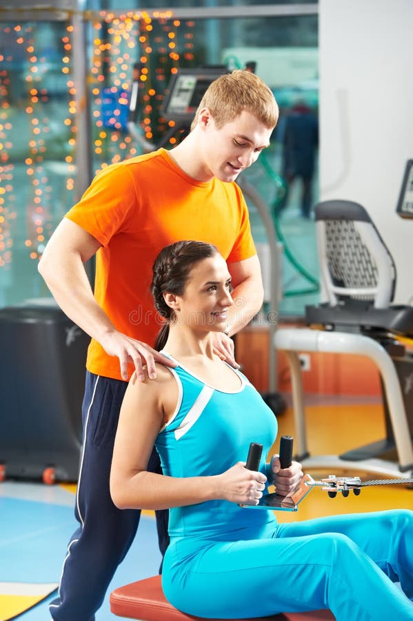 Personal Trainer at the Gym Stock Image - Image of healthy, middle: 7230929