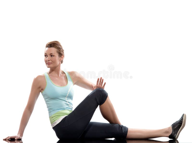 Woman training abdominals workout posture