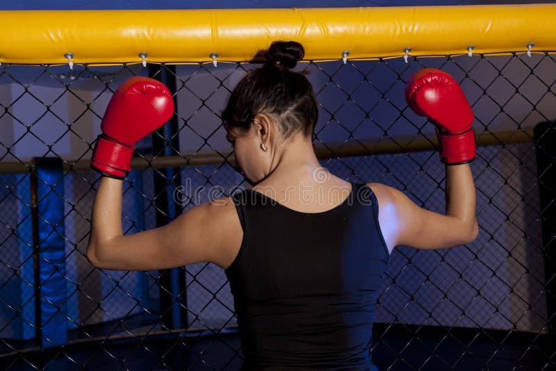 Woman Training Gym Boxing Mma Ring Stock Photo Image of motivation