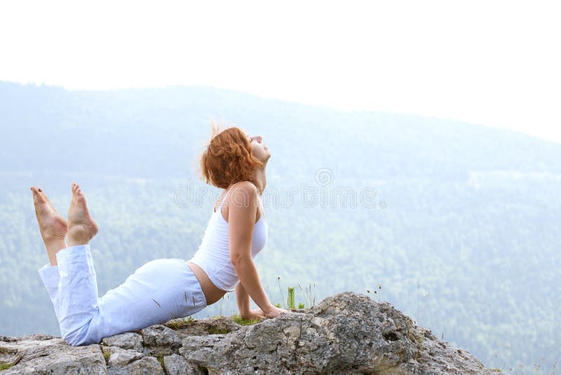 Woman training yoga