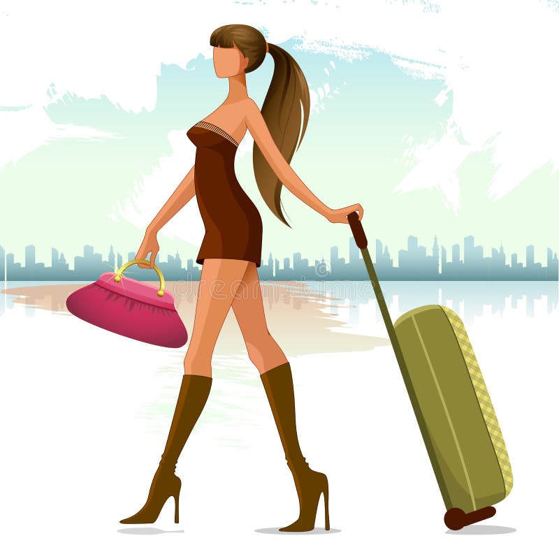 Woman with travel bag