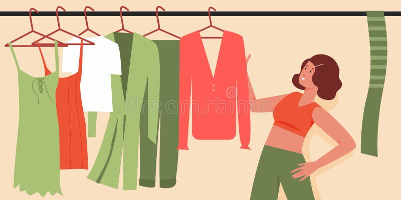 Woman Choosing Clothes Mirror Flat Vector Illustration Stock Vector - Illustration of cartoon, dress: 162995458 Woman Choosing Clothes Mirror Flat Vector Illustration Stock Vector - Illustration of cartoon, dress: 162995458