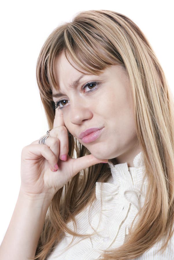 Woman under stress stock image
