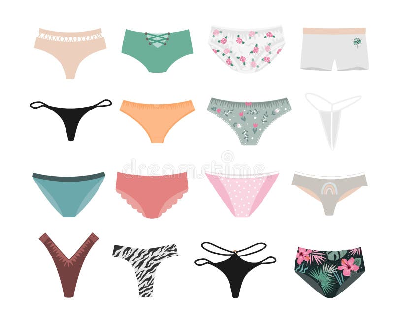 Set of women underwear types panties, bikini, - Stock Illustration  [105853153] - PIXTA