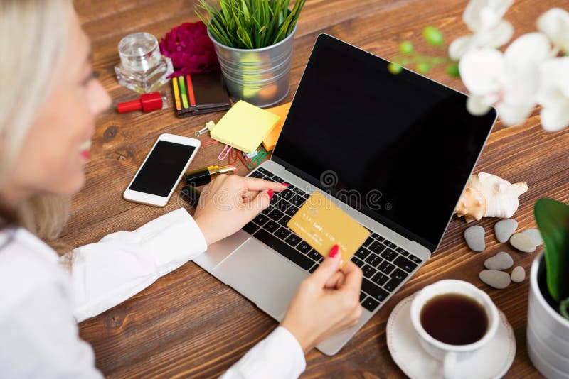 Woman using credit card to shopping online stock photos Woman using credit card to shopping online stock photos