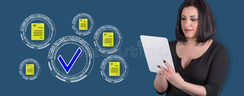 Concept of document validation stock photography