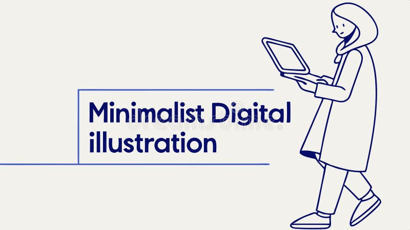 Woman using tablet, minimalist tech, digital lifestyle illustration vector design Generative AI royalty free illustration