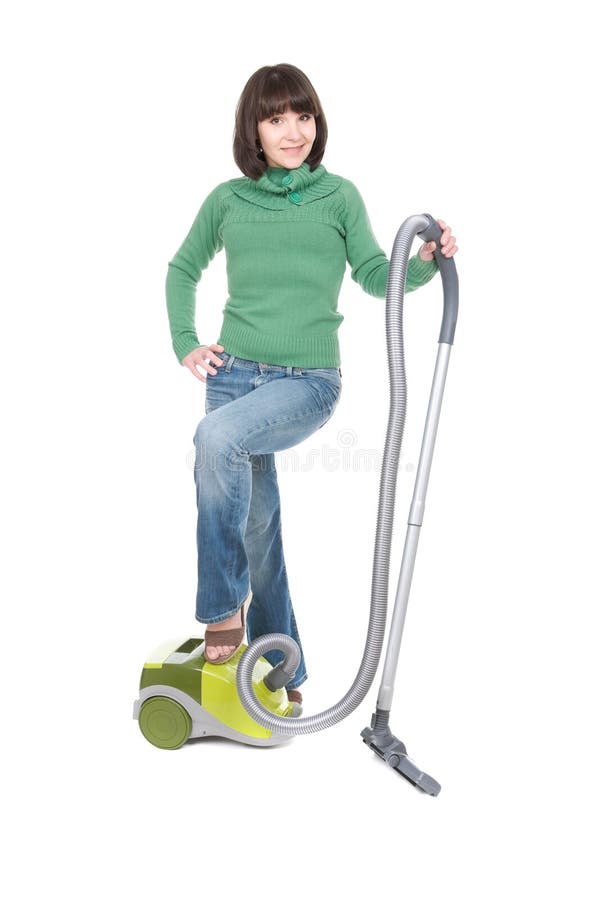 Woman with vacuum