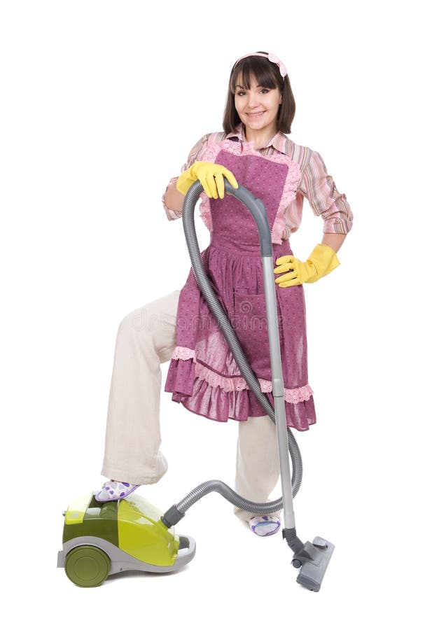 Woman with vacuum