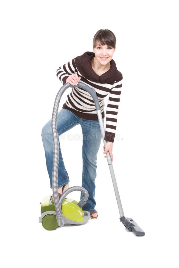 Woman with vacuum