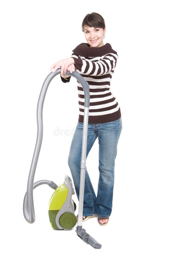 Woman with vacuum