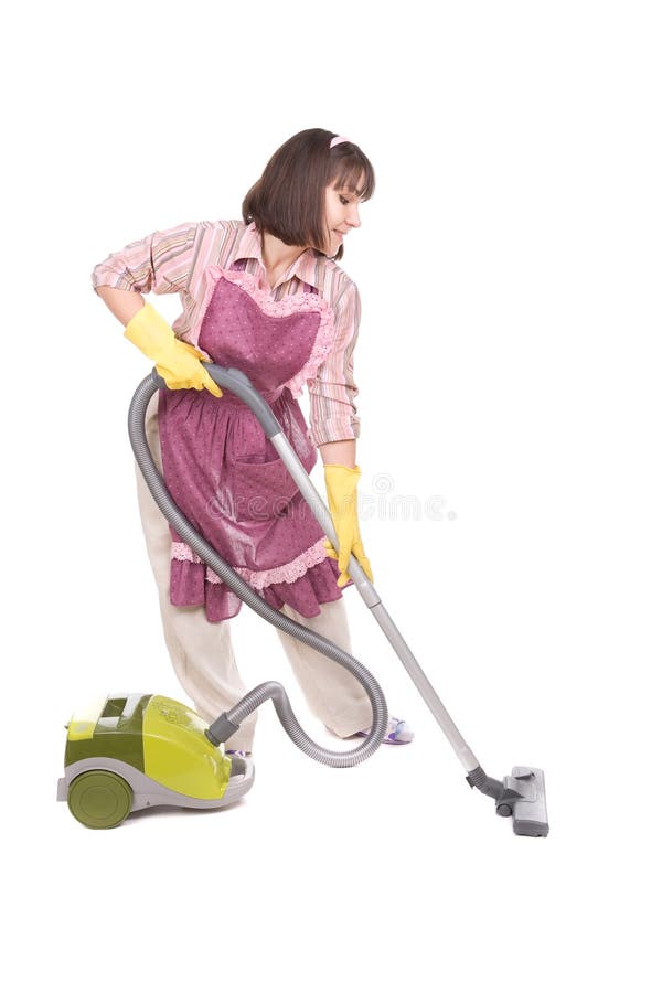 Woman with vacuum