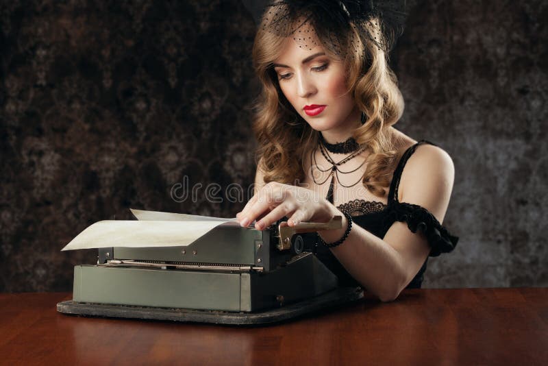 Vintage Typewriter with Paper Isolated Stock Photo - Image of machine,  keyboard: 13222946