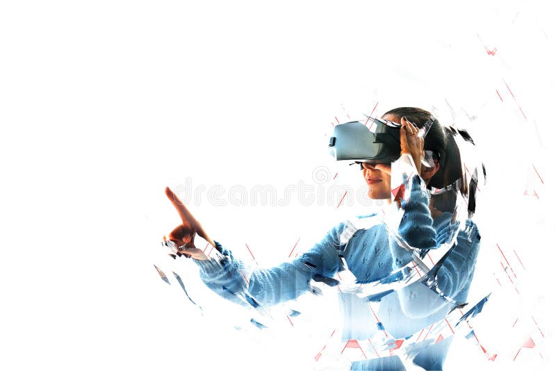 The woman with VR glasses royalty free stock photography