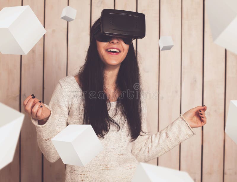 Woman in VR glasses