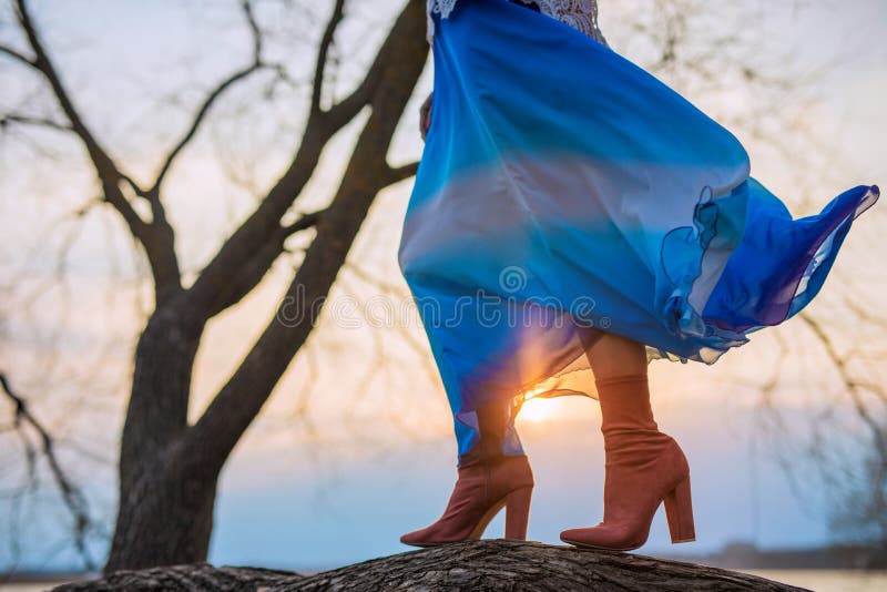 Woman walking in dusk royalty free stock photos Woman walking in dusk royalty free stock photos