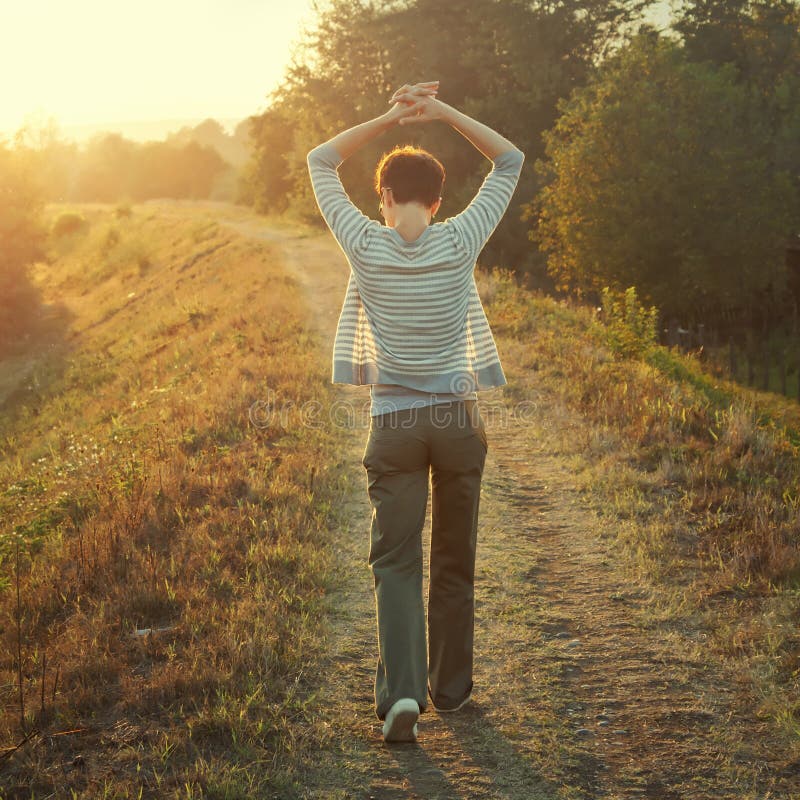 Woman walking in nature