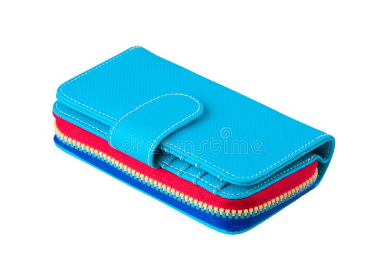 Colourful woman wallet isolated