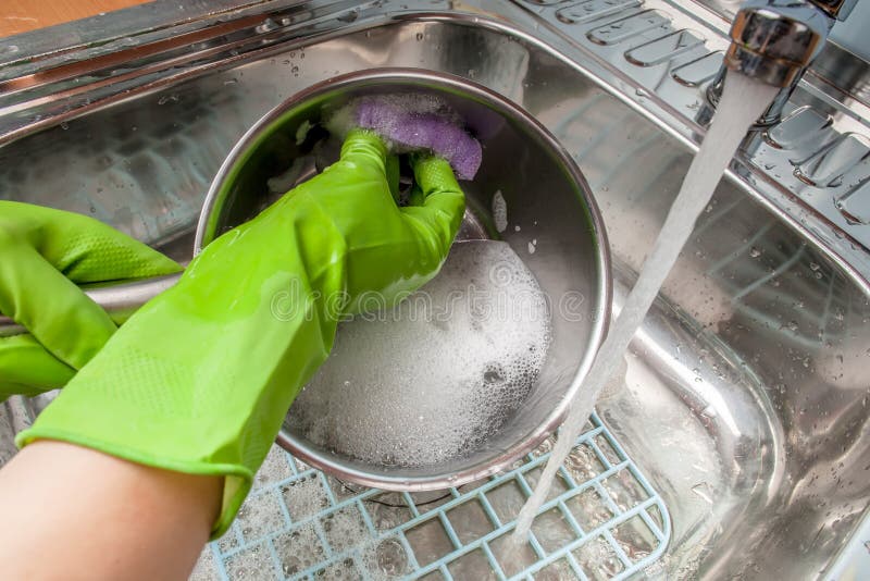 Closeup Womans Hands Handwashing Clothes in Red Plastic Washbucket,  Scrubbing and Squeezing Fabrics, Laundry Housework Concept Stock Image -  Image of household, indoors: 76923119