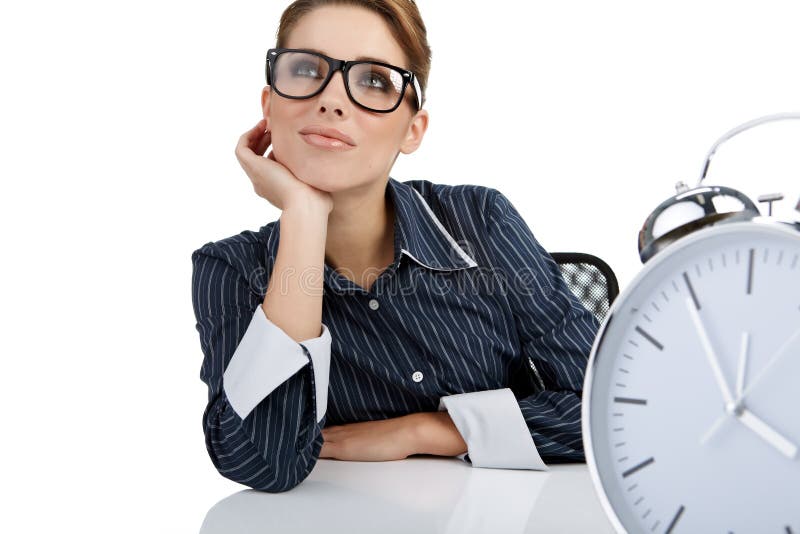 Woman with Watch in the Office Stock Image Image of alone, office