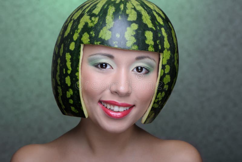 Woman with water-melon