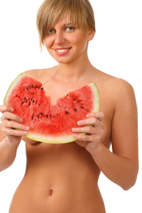 Woman with the water melon