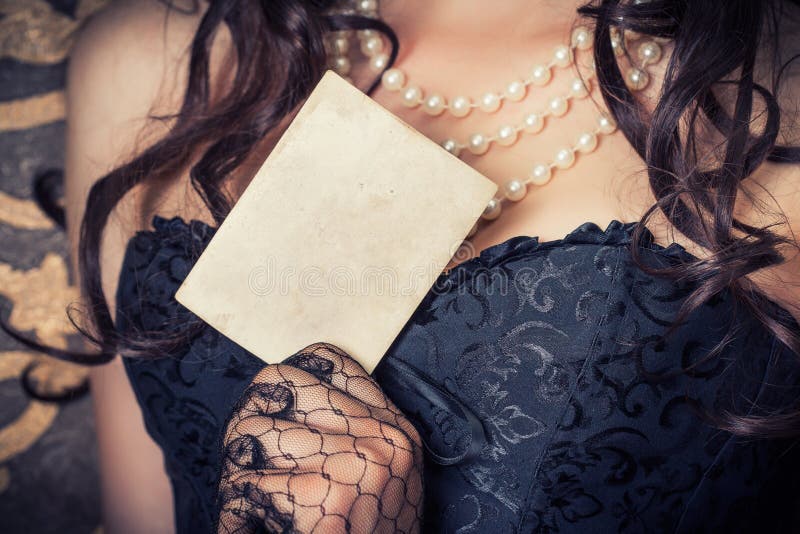 Woman wearing black corset stock image Woman wearing black corset stock image