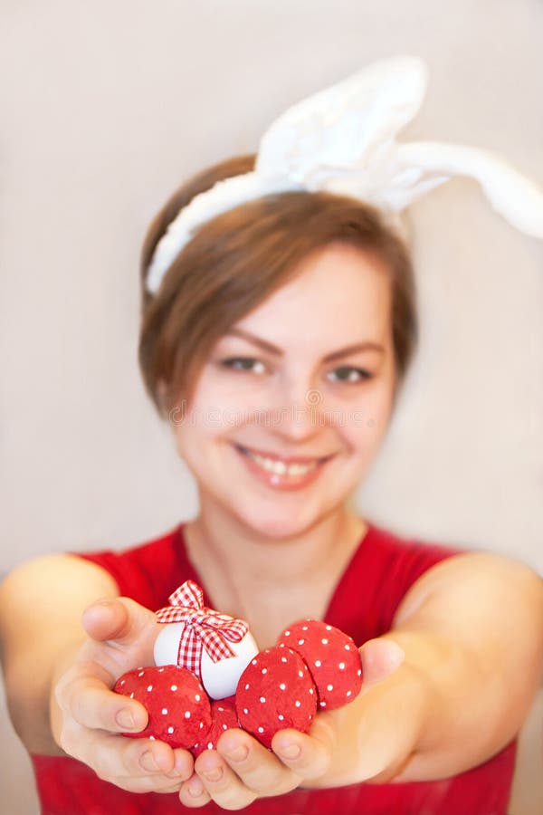 Woman Wearing Easter Bunny Ears Stock Image Image Of People Fashion 38868461