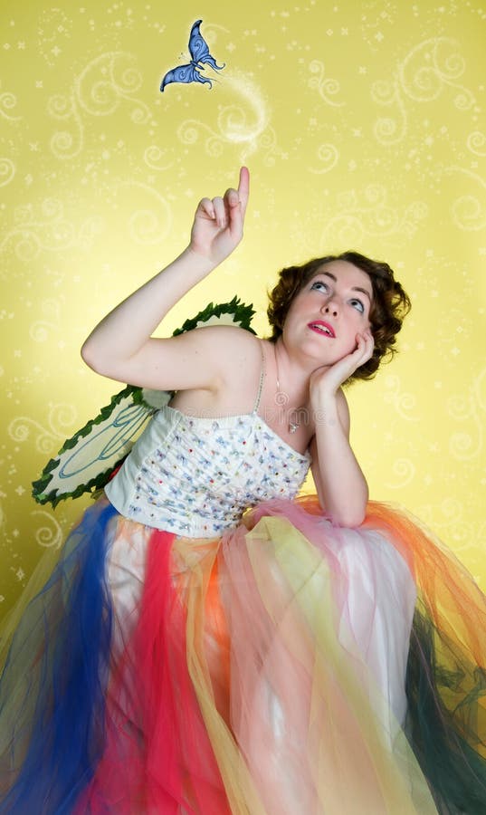 Woman wearing fairy costume