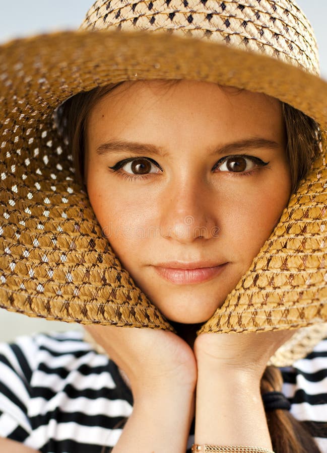 Woman wearing hat stock photo. Image of sideways, person 25760622