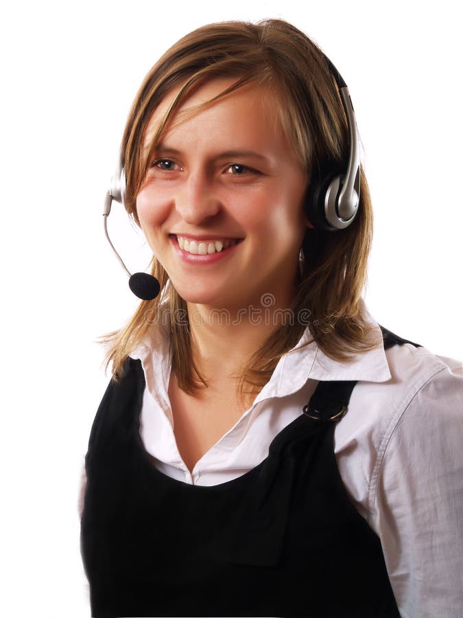 Woman wearing a headset