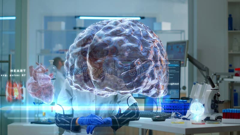 Brain visualization neurology research stock image