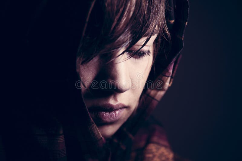Woman Wearing Hood Picture. Image 109887819