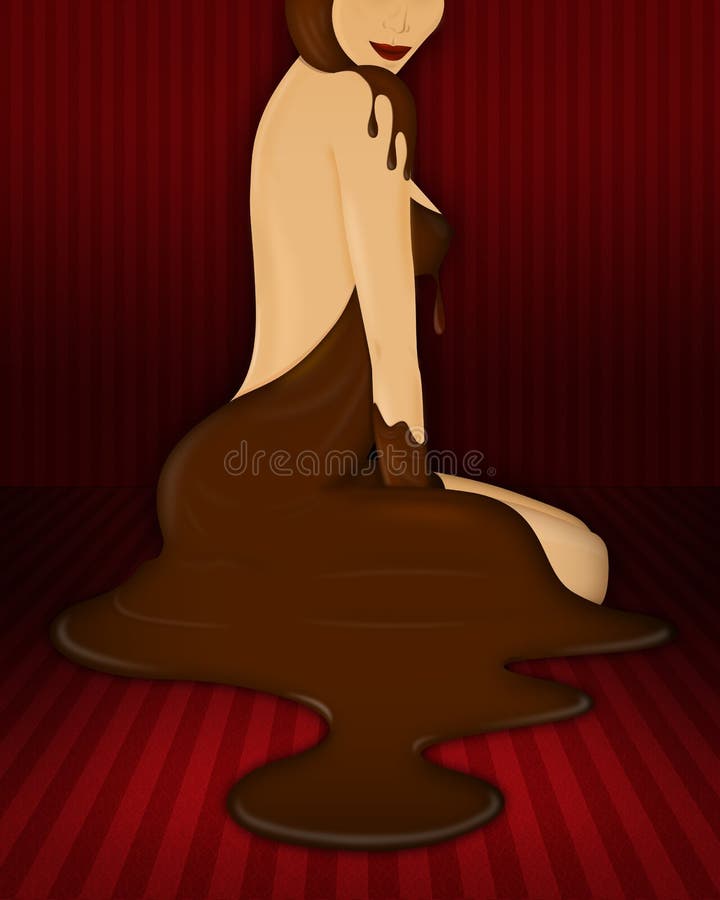 Woman wearing a melt chocolate dress