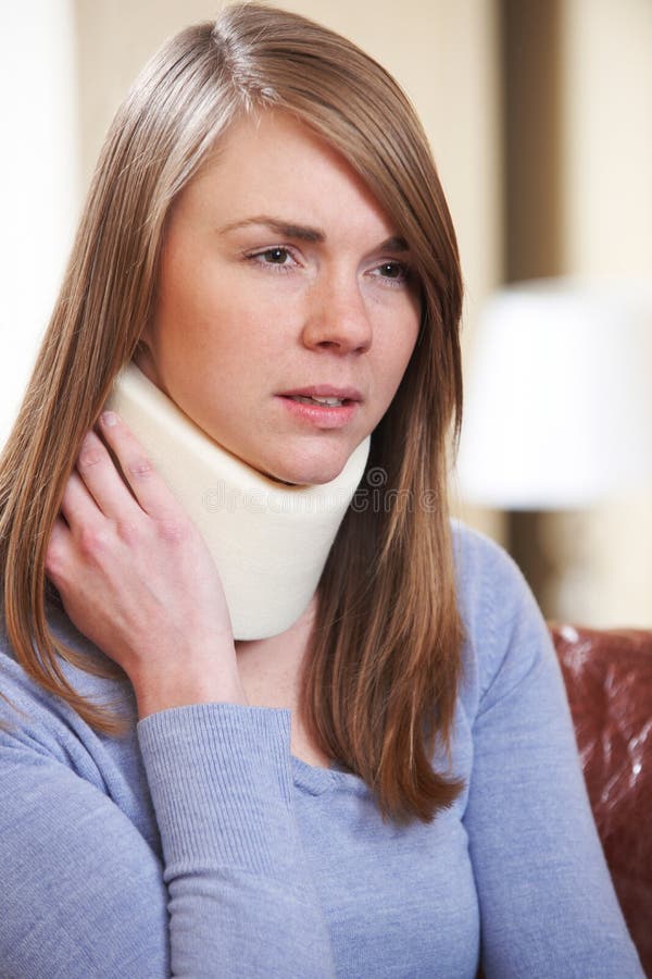 Woman Wearing Neck Brace stock photo. Image of person - 62801598