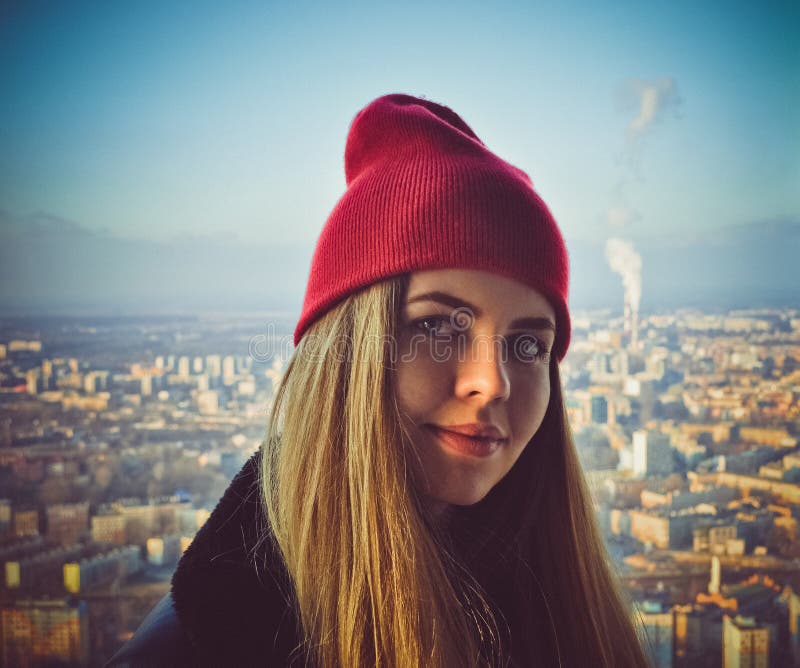 Woman Wearing Red Beanie Picture. Image 113416761