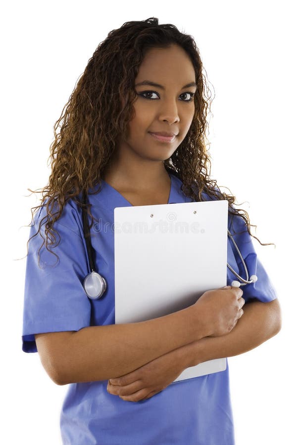 Woman wearing scrubs